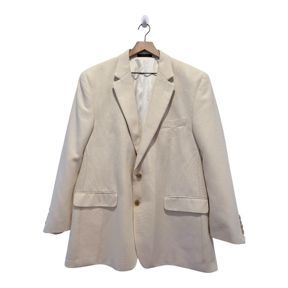 Lauren Ralph Lauren Men’s Cream Two-Button Blazer Jacket size 46R Classic Style